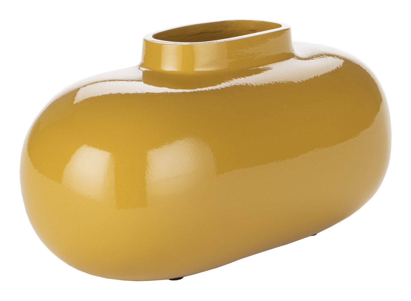 Dutchbone Vaas Droplet 10cm - Okergeel 1 Dutchbone Vaas Droplet 10cm - Okergeel