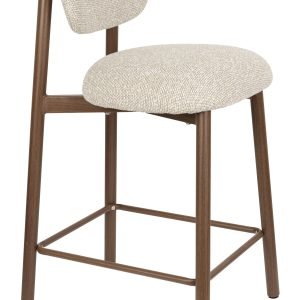 ZILT Barstoel Jeremey Geweven stof en hout (zithoogte 66cm) - Naturel