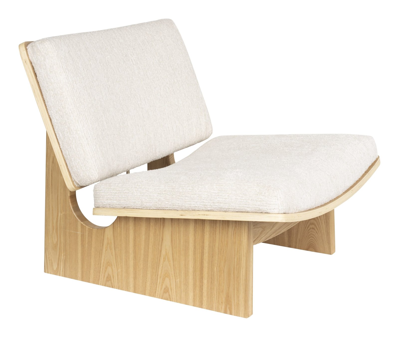 Zuiver Fauteuil Volana Chenille en hout - Beige 1 Zuiver Fauteuil Volana Chenille en hout - Beige