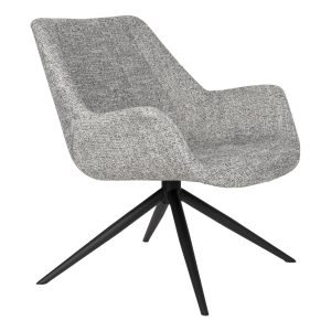 Zuiver Draaifauteuil Doulton Geweven stof - Grijs