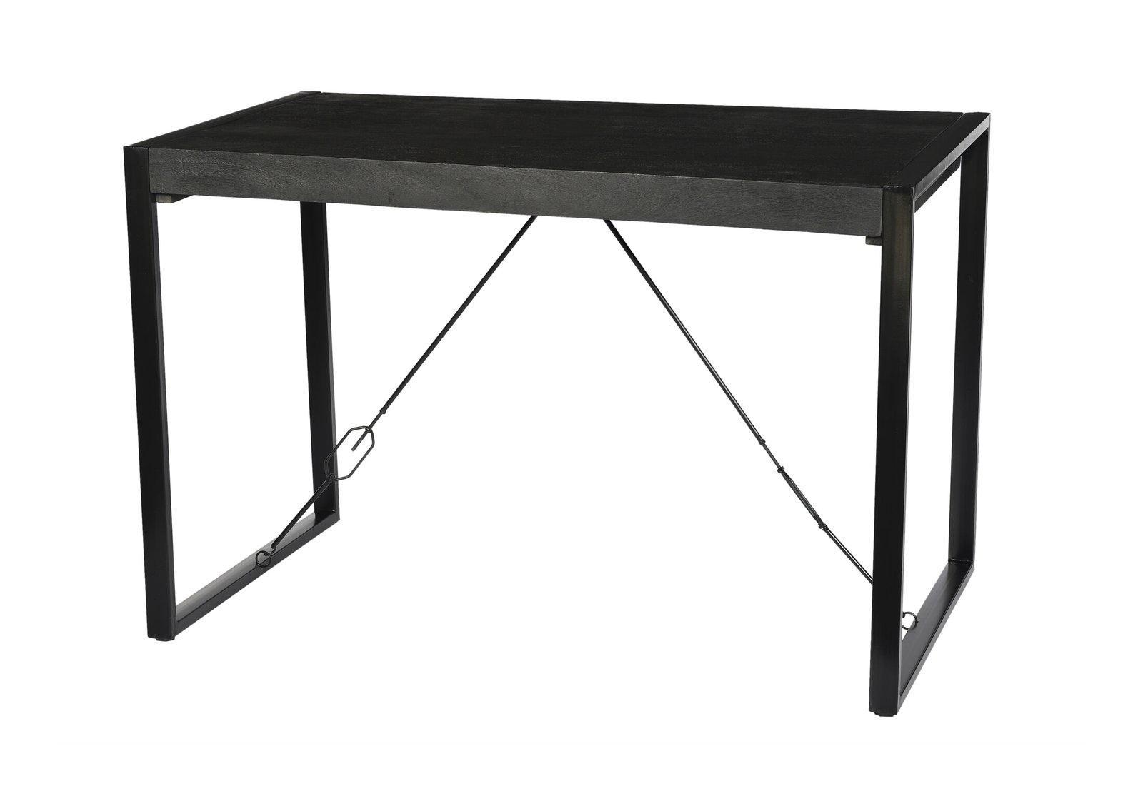 Livingfurn Bartafel Norris Mangohout en staal, 140 x 80cm - Zwart 1 Livingfurn Bartafel Norris Mangohout en staal, 140 x 80cm - Zwart
