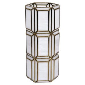 Richmond Windlicht Emilia brass antique 50cm - Antiek wit