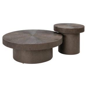 Richmond Salontafel Lindo Metaal/Mdf, 90cm, Set van 2 stuks - Rond