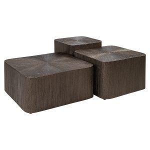 Richmond Salontafel Cubes Brunzae Set van 3 stuks - Brons - Vierkant