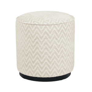 Richmond Poef Lexie Chevron, Ø45cm - Beige