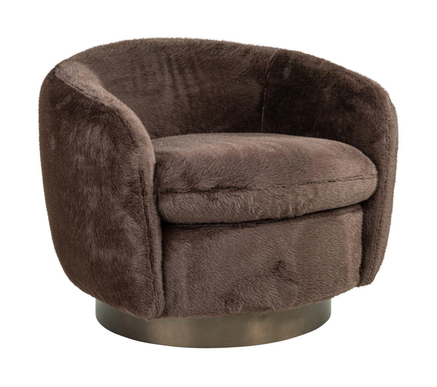 Richmond Draaifauteuil Colmar Fluffy - Chocolat 1 Richmond Draaifauteuil Colmar Fluffy - Chocolat
