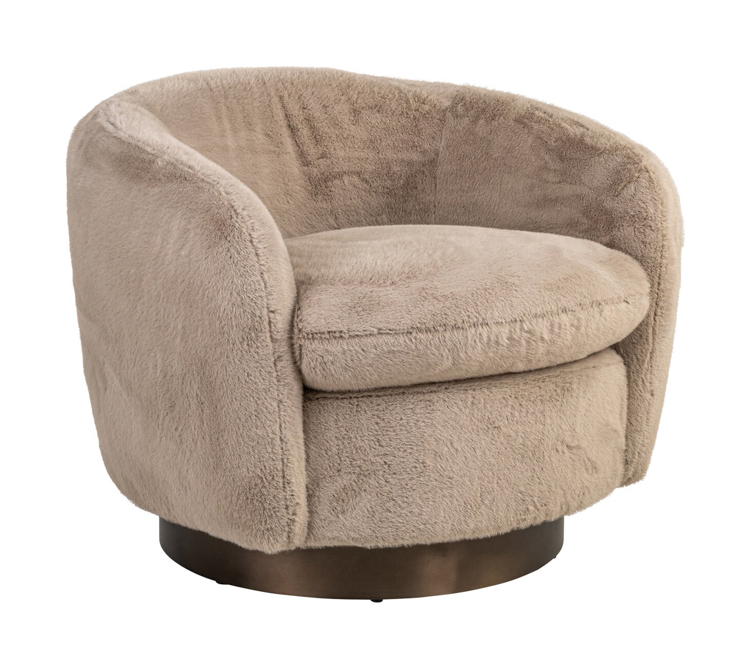 Richmond Draaifauteuil Colmar Fluffy - Khaki 1 Richmond Draaifauteuil Colmar Fluffy - Khaki