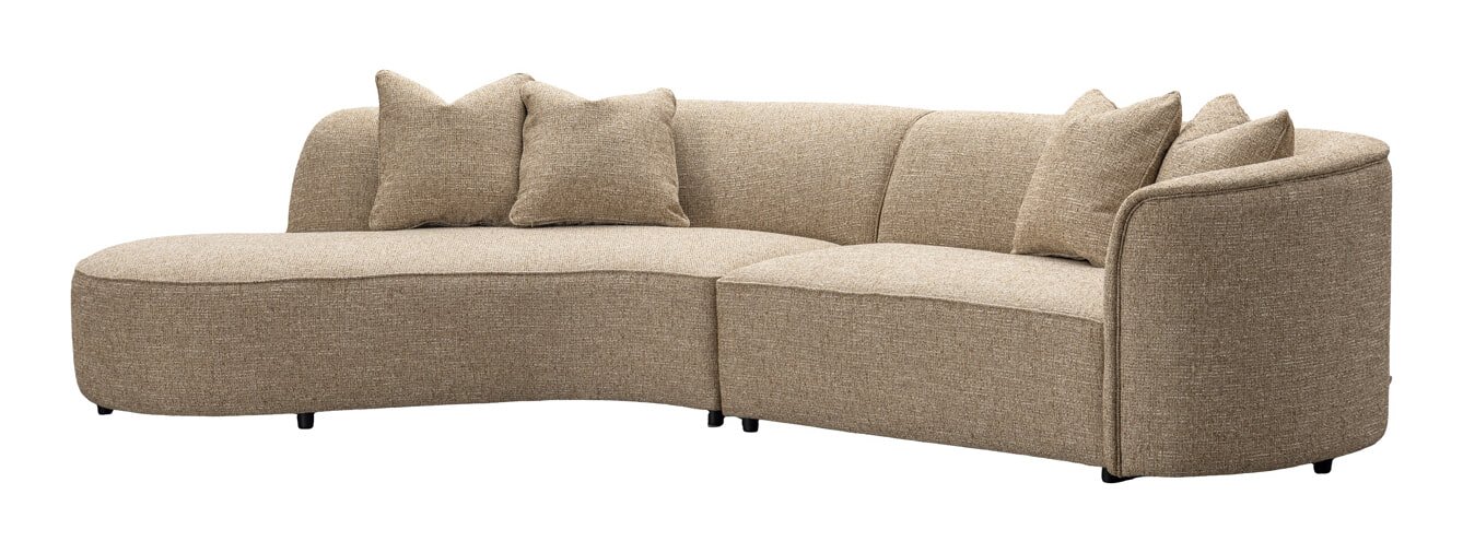 Richmond Organische Loungebank Romero Links, 307cm, Tweed - Zand 1 Richmond Organische Loungebank Romero Links, 307cm, Tweed - Zand