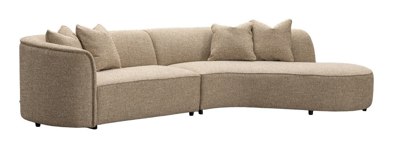 Richmond Organische Loungebank Romero Rechts, 307cm, Tweed - Zand 1 Richmond Organische Loungebank Romero Rechts, 307cm, Tweed - Zand