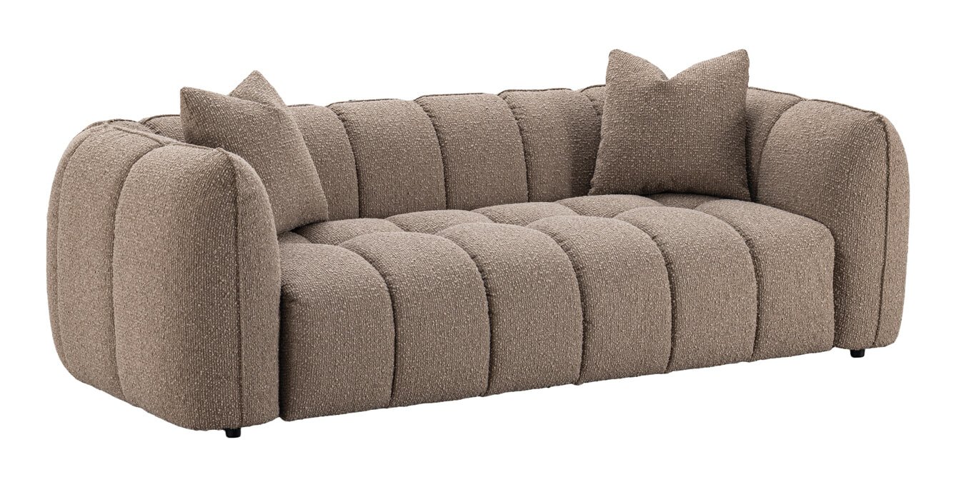 Richmond 3-zits Bank Hogan 226cm, Bouclé - Mocca 1 Richmond 3-zits Bank Hogan 226cm, Bouclé - Mocca