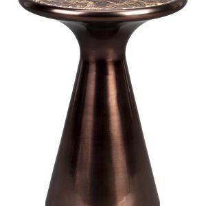 Dutchbone Ronde Bijzettafel Mount Marmer, 32cm - Koper