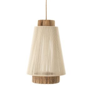 By-Boo Hanglamp Rae Katoen en zeegras, 35cm - Wit