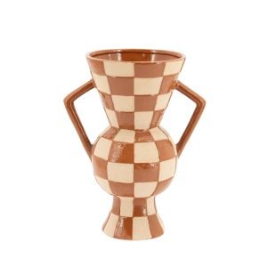 By-Boo Vaas Blocsy 35cm hoog - Bruin