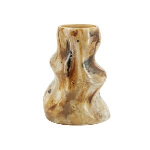 By-Boo Vaas Stonea Marmerlook, 26cm - Bruin