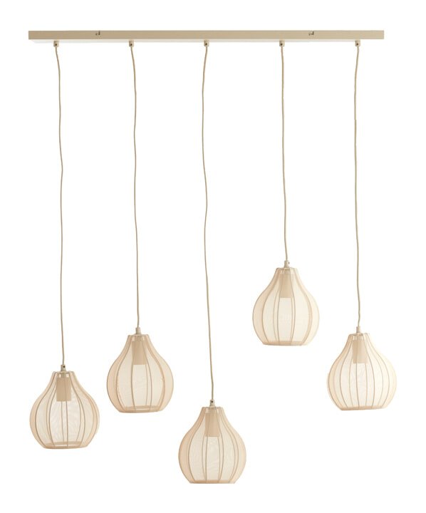 Light & Living Hanglamp Elati 5-lamps - Zand - Japandi 1 Light & Living Hanglamp Elati 5-lamps - Zand - Japandi