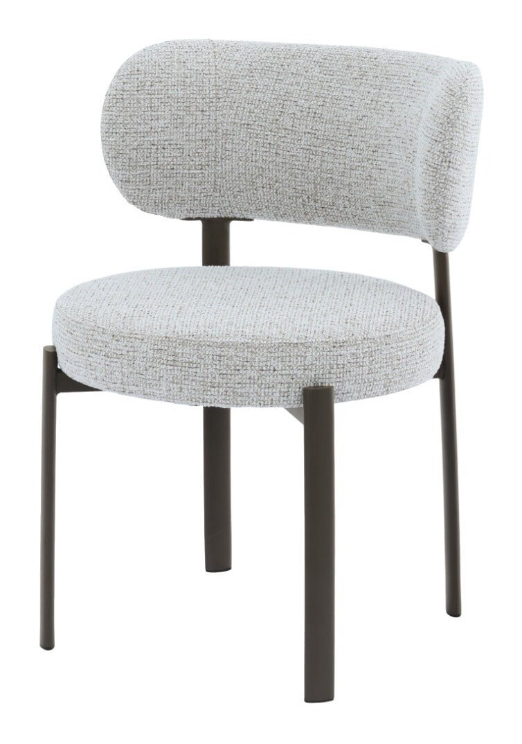 Livingfurn Eetkamerstoel Zoey Geweven stof - Beige 1 Livingfurn Eetkamerstoel Zoey Geweven stof - Beige