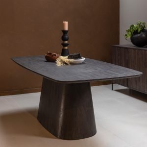 WOOOD Eettafel Leah MDF, 200 x 105cm - Donkerbruin - Exclusive