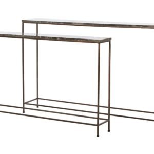 Light & Living Sidetable Morena Set van 2 stuks, Marmer - Bruin