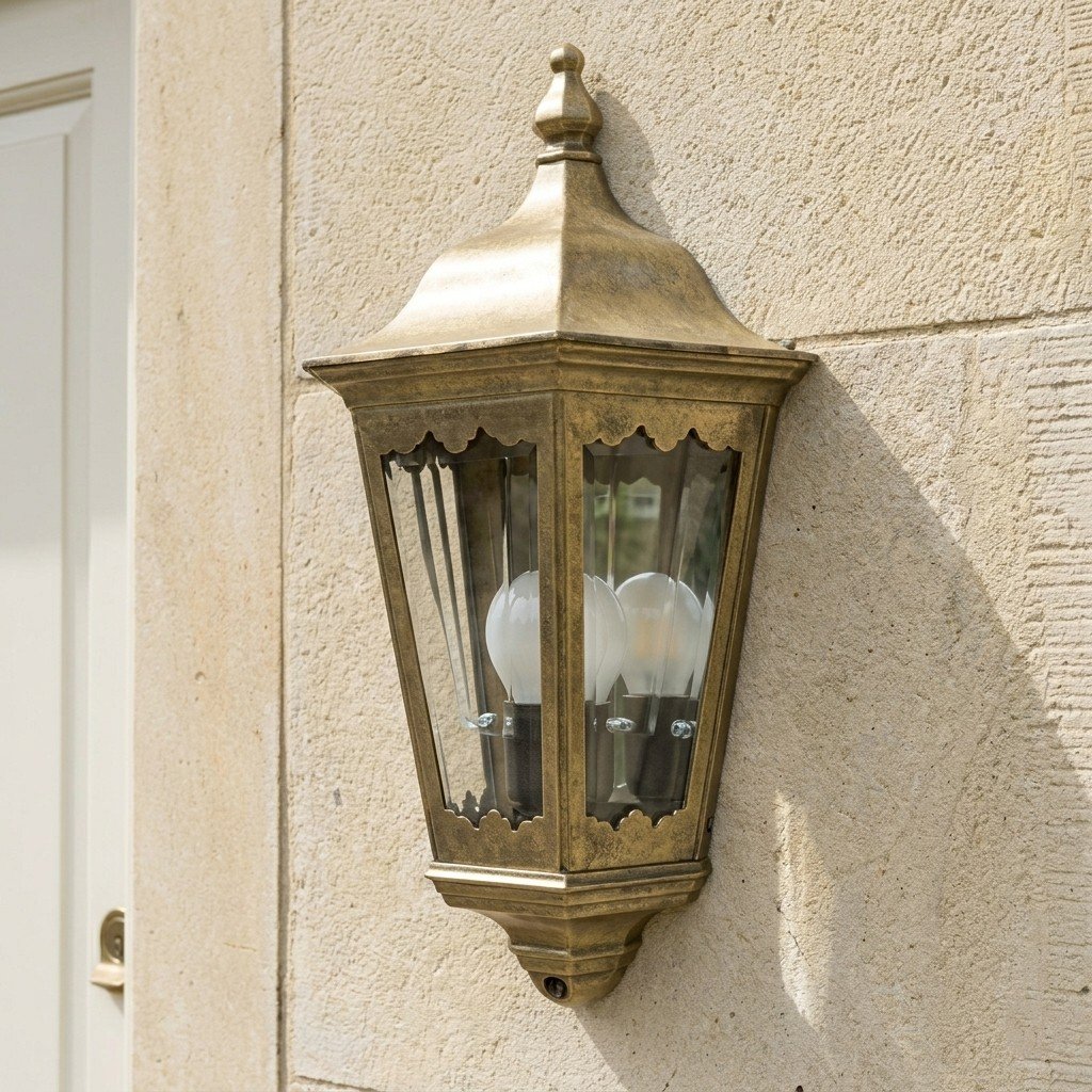 Maritiem Muurlamp Plat Brons 1 Maritiem Muurlamp Plat Brons