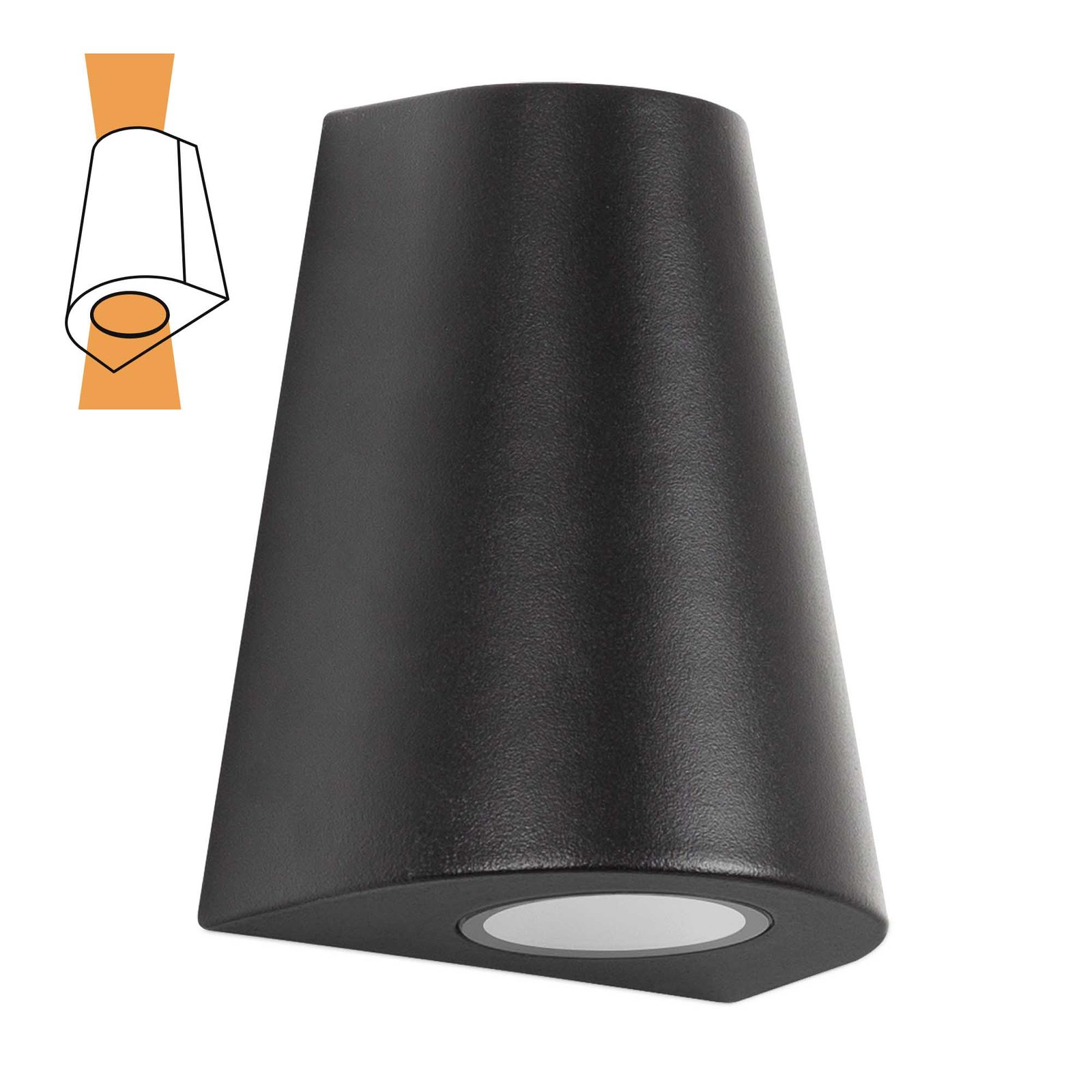 Cone Up en Down Muurlamp Zwart 1 Cone Up en Down Muurlamp Zwart