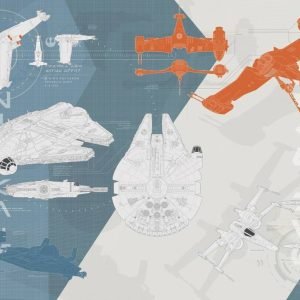 Fotobehang - Star Wars Technical Plan 368x254cm - Papierbehang