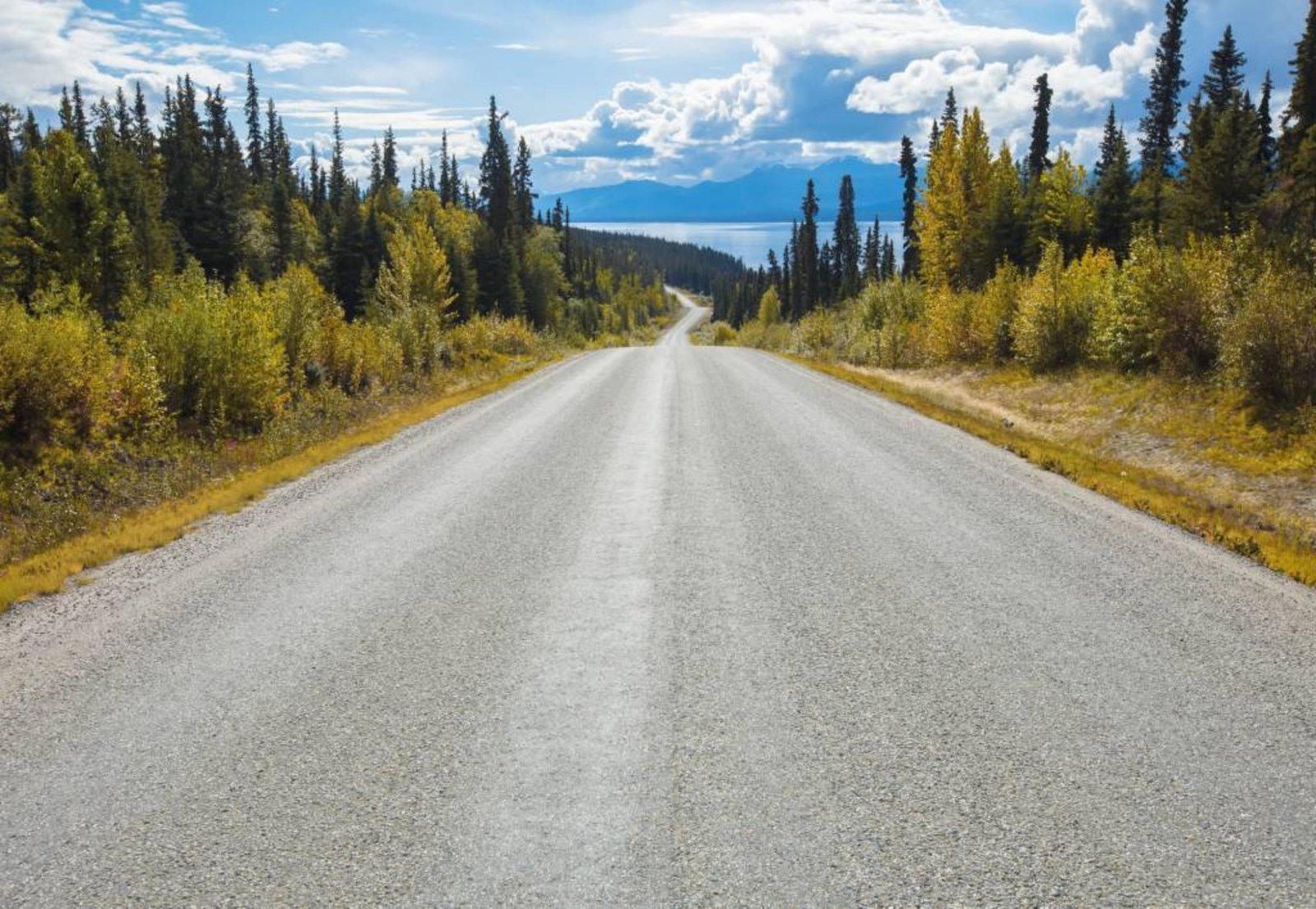 Fotobehang - Atlin Road 368x254cm - Papierbehang 1 Fotobehang - Atlin Road 368x254cm - Papierbehang