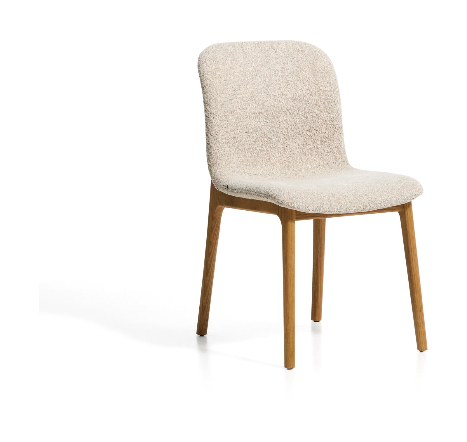 Kave Home Eetkamerstoel Elnor Chenille en eiken - Beige 1 Kave Home Eetkamerstoel Elnor Chenille en eiken - Beige