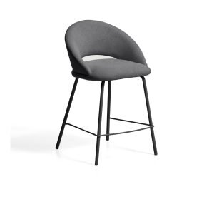 Kave Home Barstoel Bonali Chenille - Grijs (zithoogte 65cm)