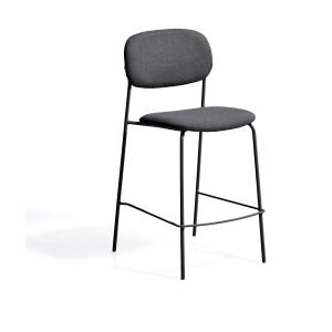 Kave Home Barkruk Meli Chenille - Grijs (zithoogte 65cm)