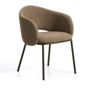 Kave Home Eetkamerstoel Maina Chenille - Bruin