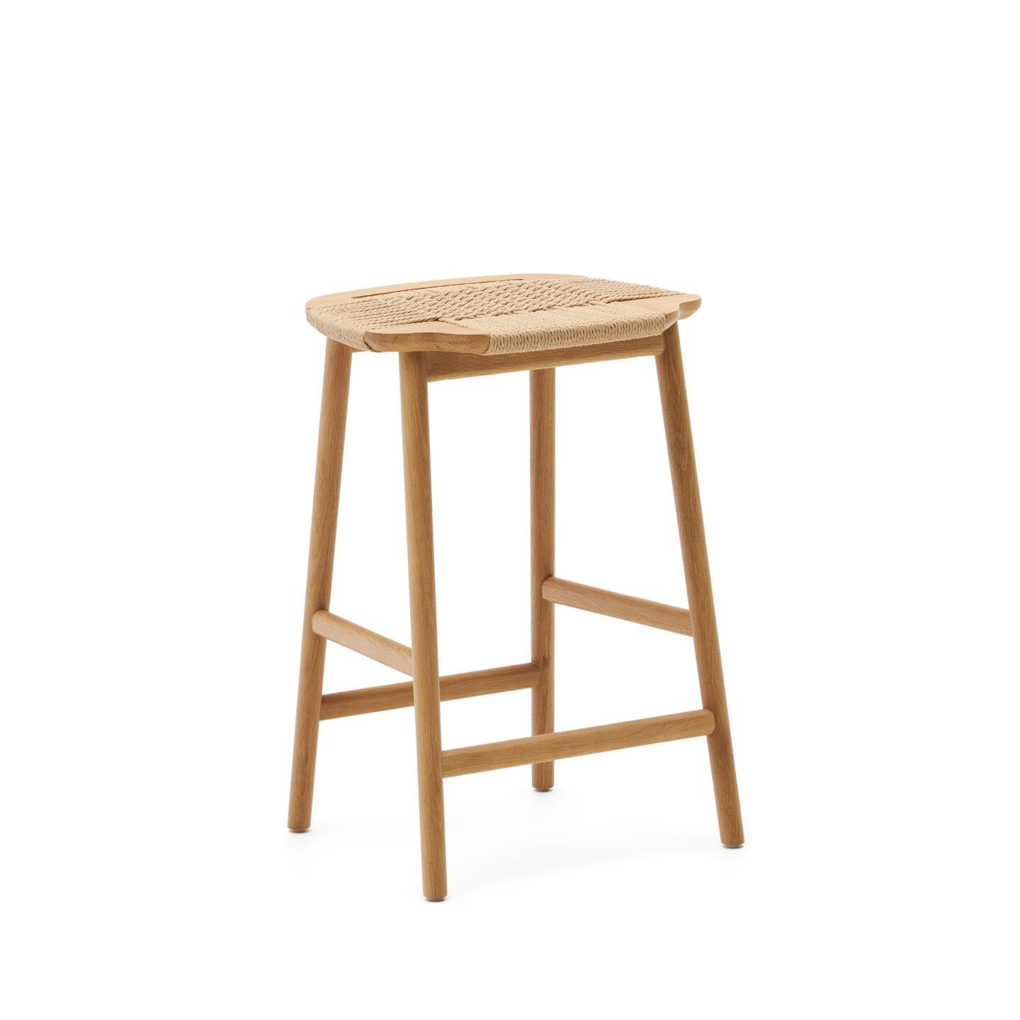 Kave Home Barkruk Enit Eikenhout - Naturel (zithoogte 65cm) 1 Kave Home Barkruk Enit Eikenhout - Naturel (zithoogte 65cm)
