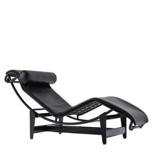 Chaise Longue à Reglage Continu, Noire