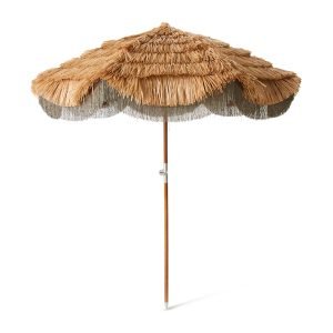 HKliving Parasol Serengeti Raffia, Ø192cm - NATUREL