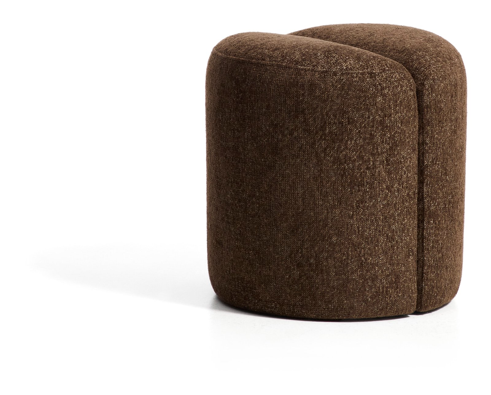 Kave Home Poef Nedilo Chenille, Ø45cm - Chocoladebruin - Rond 1 Kave Home Poef Nedilo Chenille, Ø45cm - Chocoladebruin - Rond