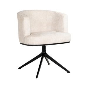 Richmond Draaibare Eetkamerstoel Cheyenne Chenille - Off White