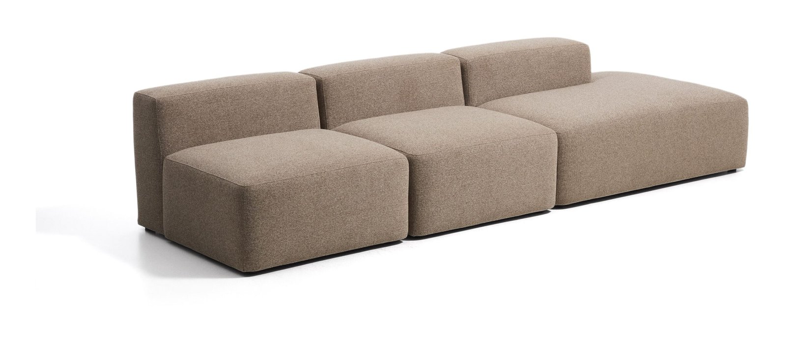Kave Home 3-zits Bank Blok met rechtereindstuk 325cm, Chenille - Bruin 1 Kave Home 3-zits Bank Blok met rechtereindstuk 325cm, Chenille - Bruin