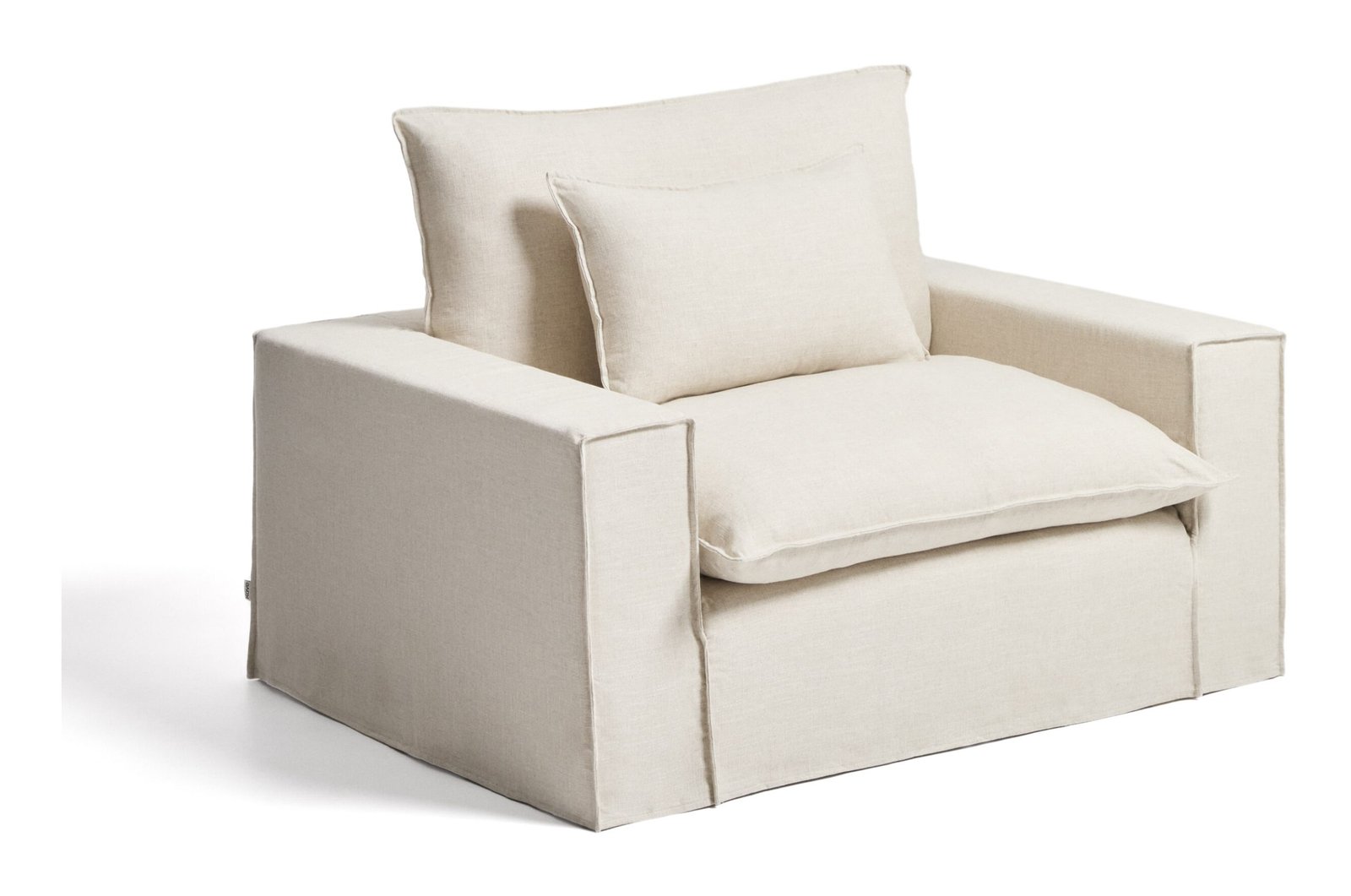 Kave Home Fauteuil Anarela Linnen, 150cm - Beige 1 Kave Home Fauteuil Anarela Linnen, 150cm - Beige