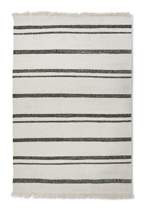 HKliving Vloerkleed Striped Wol, 200 x 300cm - Crème 1 HKliving Vloerkleed Striped Wol, 200 x 300cm - Crème