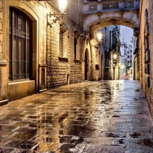 Fotobehang - Ancient Street 225x250cm - Vliesbehang