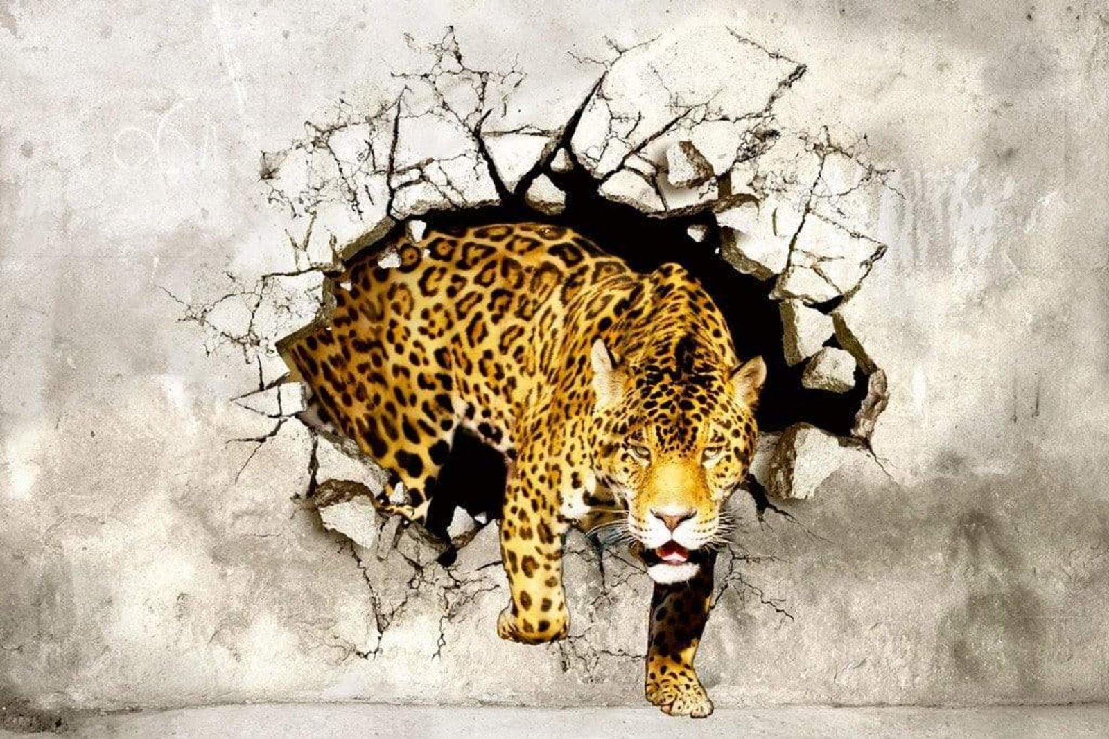 Fotobehang - Hunting Panther 375x250cm - Vliesbehang 1 Fotobehang - Hunting Panther 375x250cm - Vliesbehang