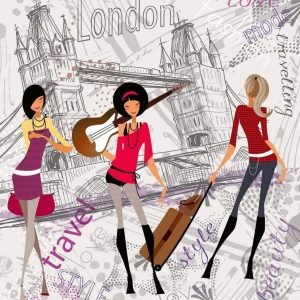 Fotobehang - London Style 225x250cm - Vliesbehang