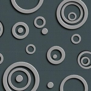 Fotobehang - Metal Circles 225x250cm - Vliesbehang