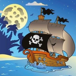 Fotobehang - Pirate Ship 225x250cm - Vliesbehang