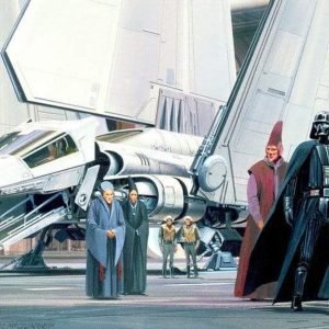 Fotobehang - Star Wars Classic RMQ Death Star Shuttle Dock 500x250cm - Vliesbehang