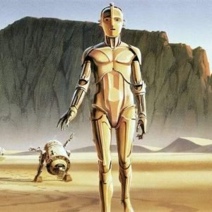 Fotobehang - Star Wars Classic RMQ Droids 500x250cm - Vliesbehang