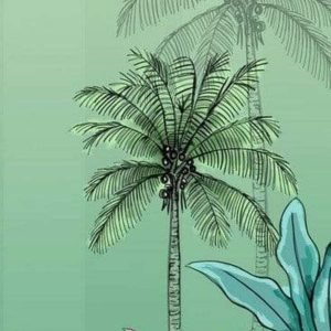 Fotobehang - Jungle Flamingo 100x280cm - Vliesbehang