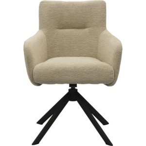 Eetkamerstoel Jule Genua Beige met zwart frame