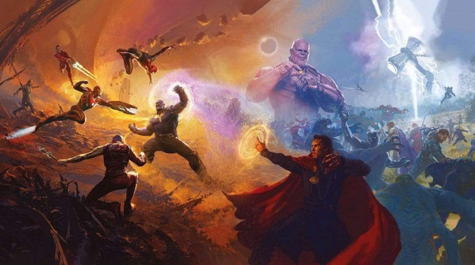 Fotobehang - Avengers Epic Battles Two Worlds 500x280cm - Vliesbehang 1 Fotobehang - Avengers Epic Battles Two Worlds 500x280cm - Vliesbehang