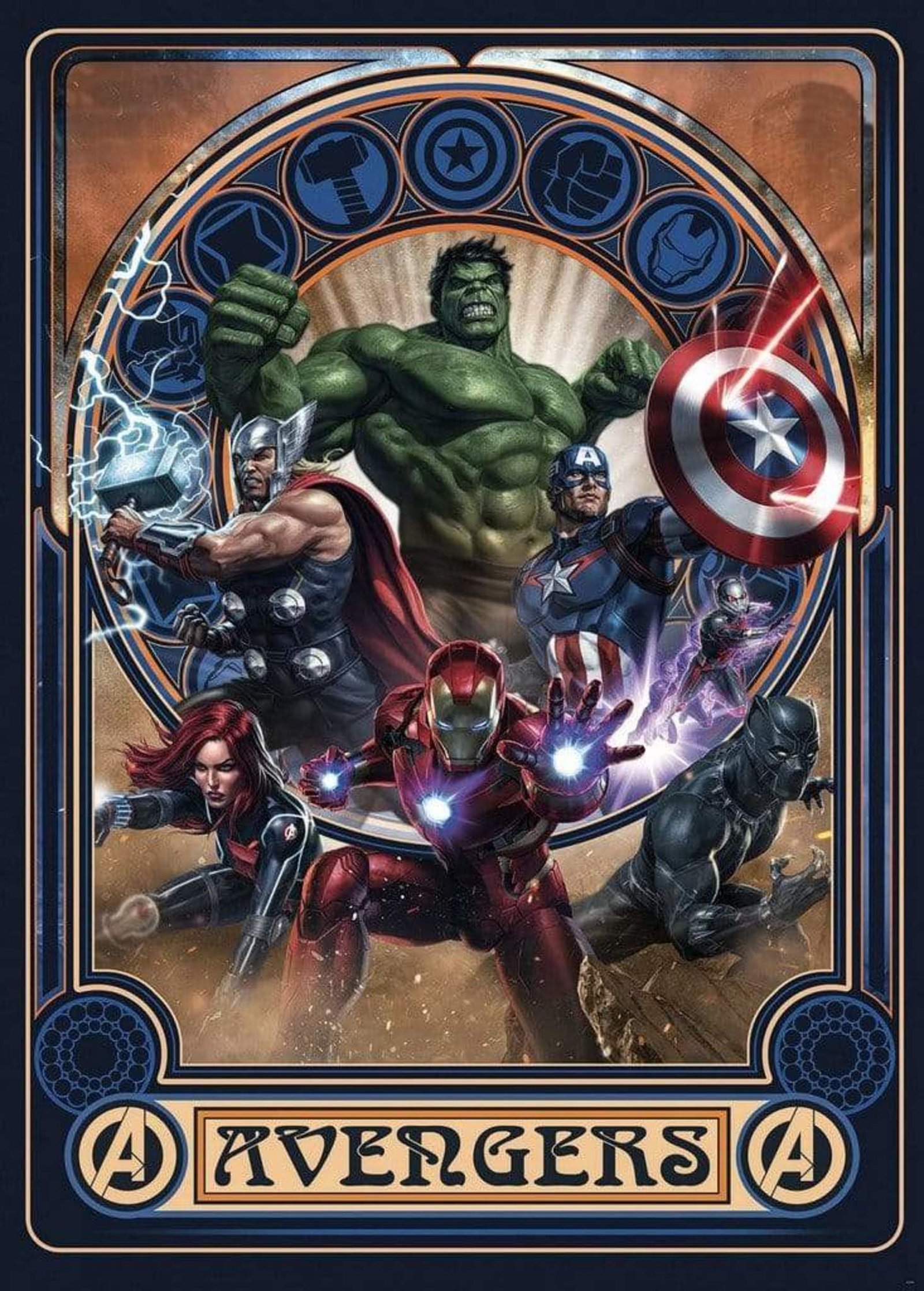 Fotobehang - Avengers Ornament 200x280cm - Vliesbehang 1 Fotobehang - Avengers Ornament 200x280cm - Vliesbehang