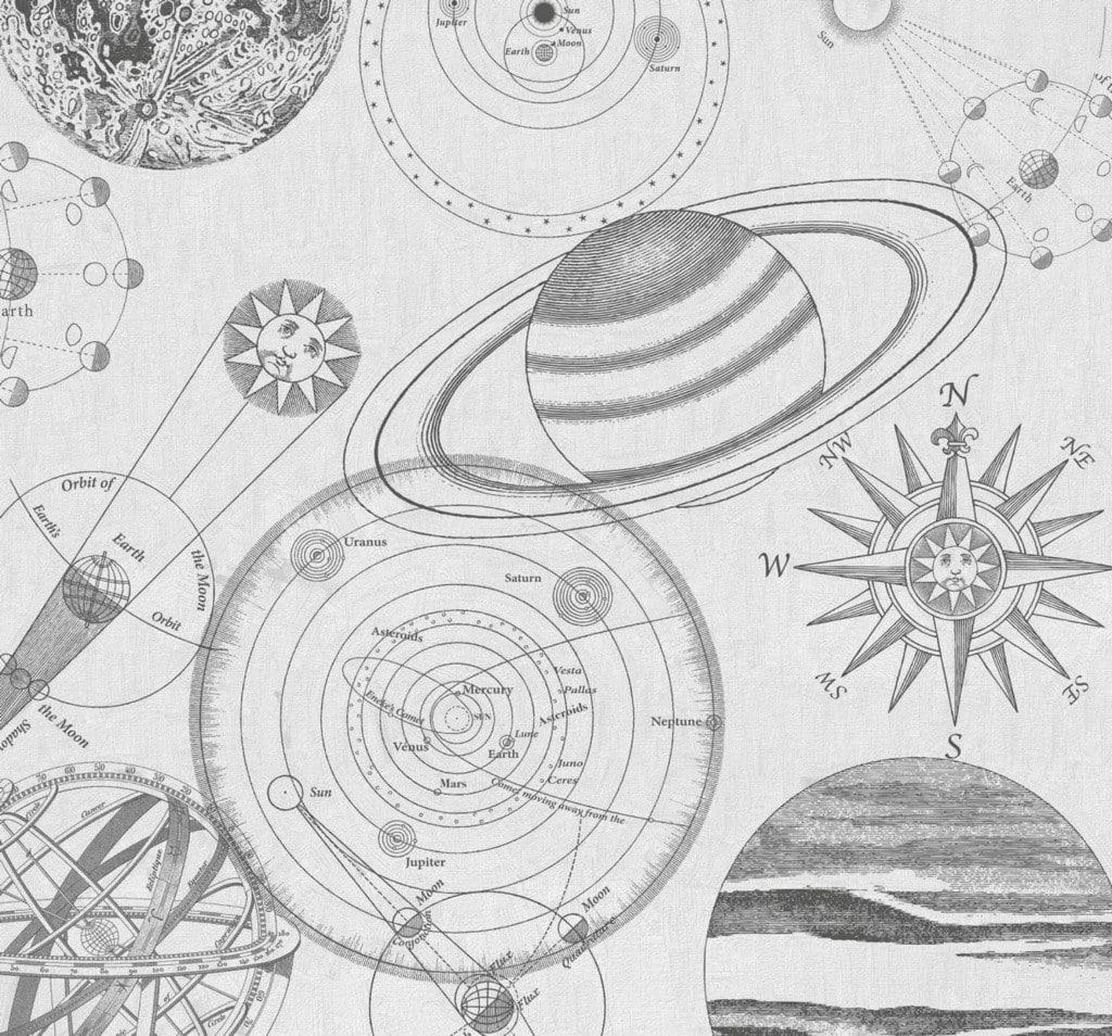 Fotobehang - Cosmos Sketch 300x280cm - Vliesbehang 1 Fotobehang - Cosmos Sketch 300x280cm - Vliesbehang